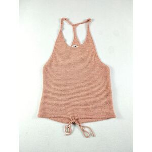 Aster‎ Knit Cropped Top Women's Large Pink Sleeveless Stretchy Classiccore
